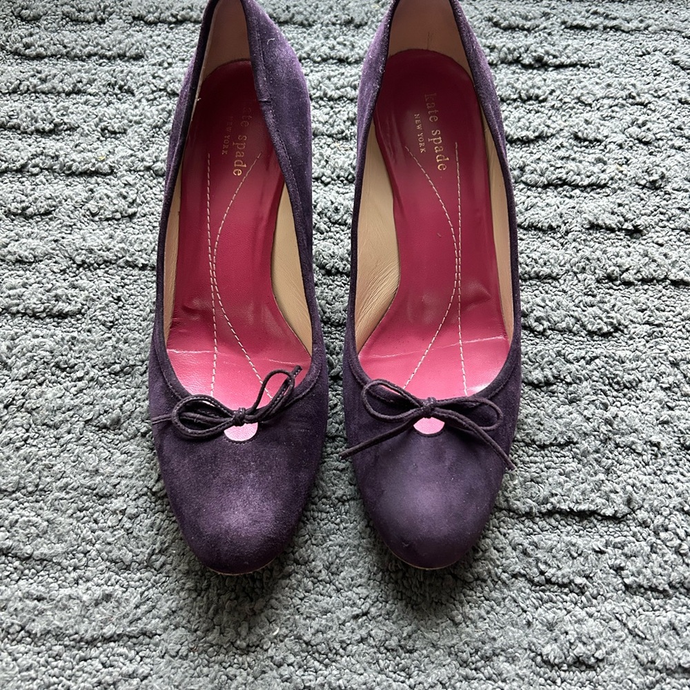 Kate Spade Dark Purple Suede Heels 9